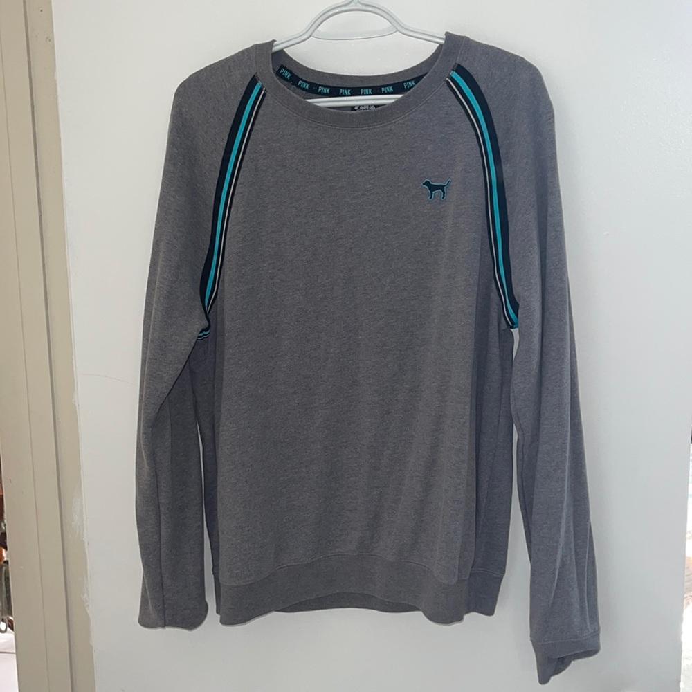 PINK grey crew neck sweater